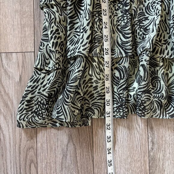 NWT Cinq a Sept Janelle Dress Long Sleeve Ruffles Meadow and Black Womens 2 Boho - Picture 10 of 12